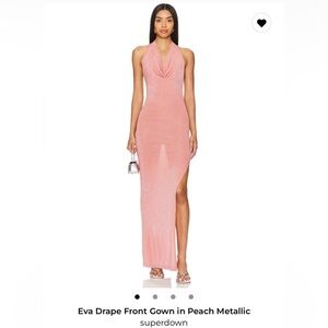 Superdown Shimmering Pink Backless Dress